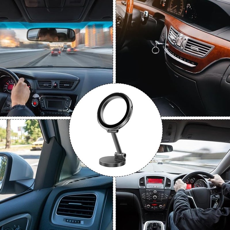 حامل الهاتف المغناطيسي الأسود 360 درجة دوران حامل لوحة القيادة للسيارة لشاحنة SUV RV - Image 4